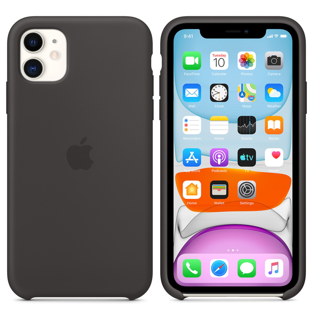 Silicone Backcover Apple iPhone 11 - Zwart - Afbeelding 3
