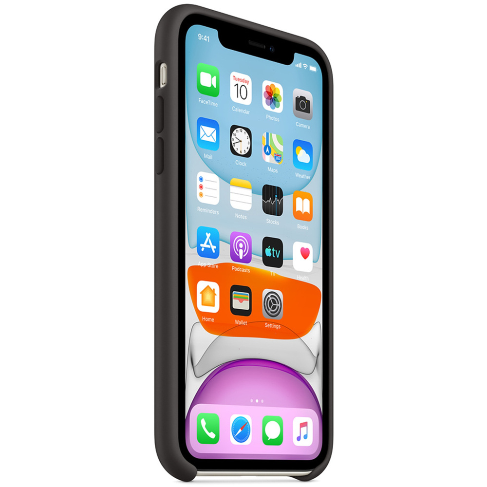 Silicone Backcover Apple iPhone 11 - Zwart - Afbeelding 2