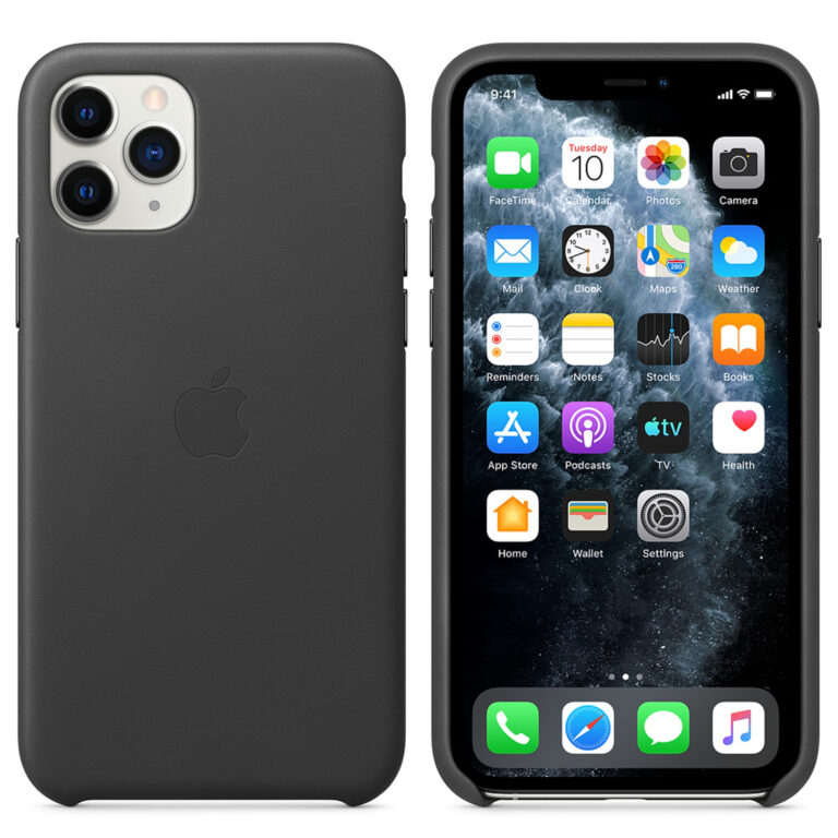 Leather Backcover Apple iPhone 11 Pro - Black - Afbeelding 2