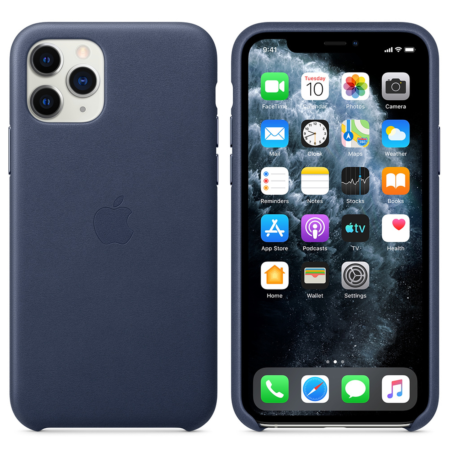 Leather Backcover Apple iPhone 11 Pro - Midnight Blue - Afbeelding 3