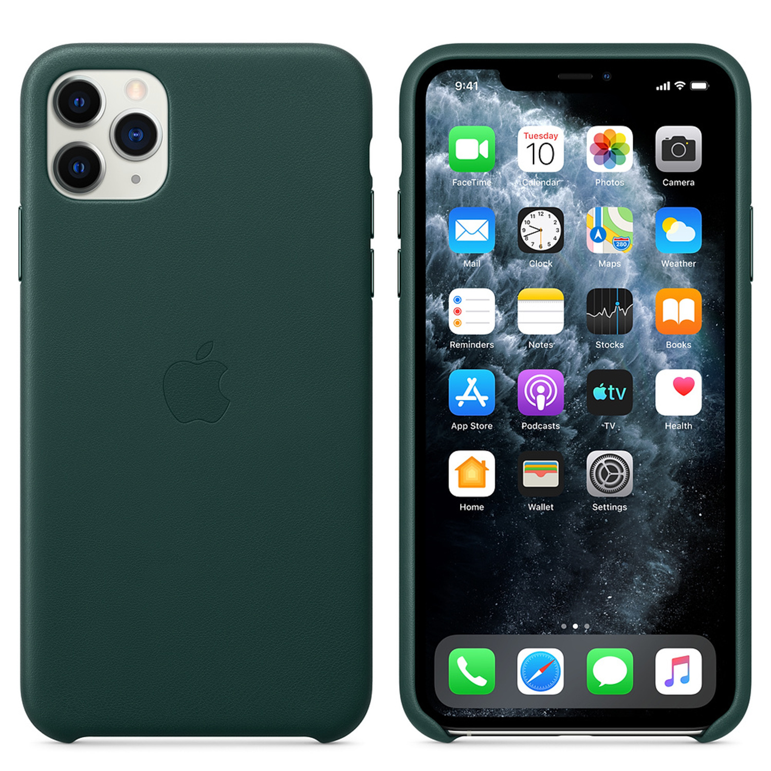 Leather Backcover Apple iPhone 11 Pro Max - Forest Green - Afbeelding 3