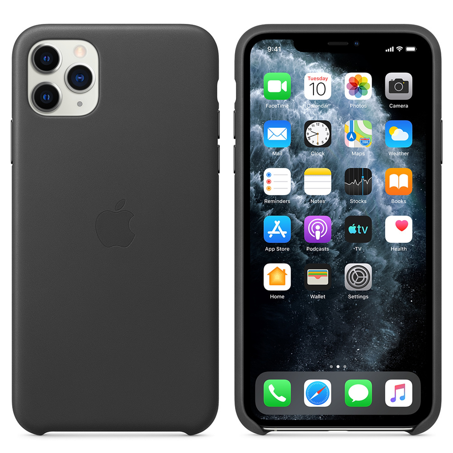 Leather Backcover Apple iPhone 11 Pro Max - Black - Afbeelding 3