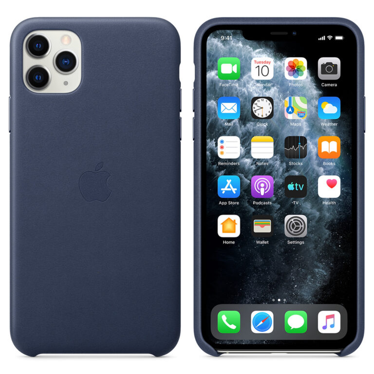 Leather Backcover Apple iPhone 11 Pro Max - Midnight Blue - Afbeelding 4