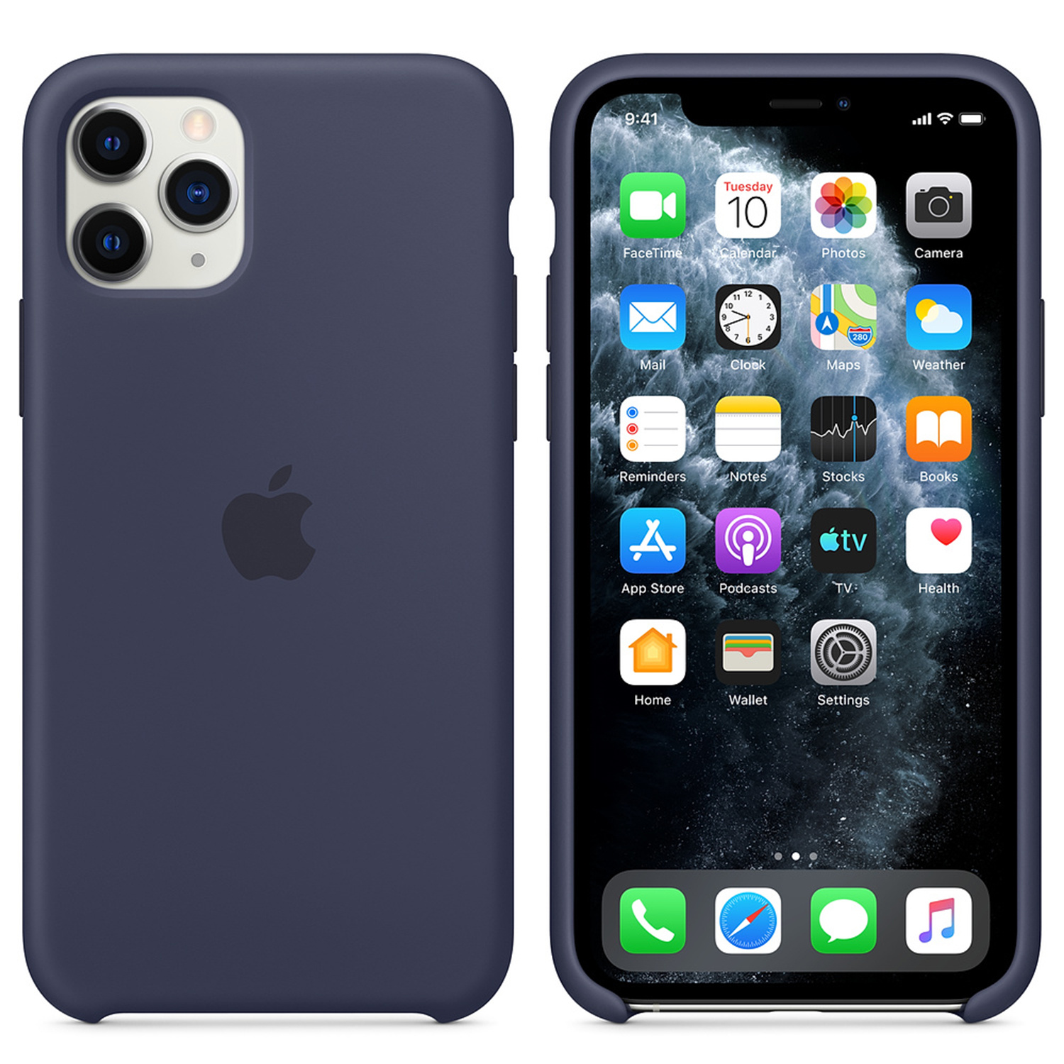 Silicone Backcover Apple iPhone 11 Pro - Midnight Blue - Afbeelding 3