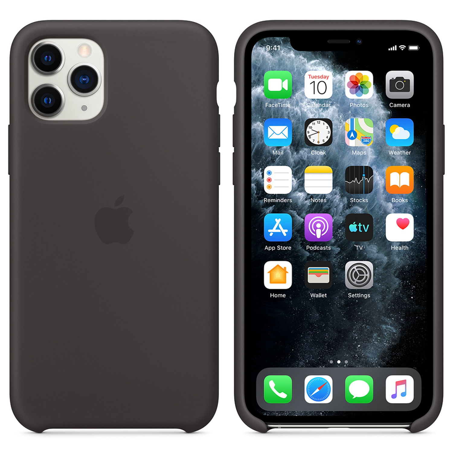 Silicone Backcover Apple iPhone 11 Pro - Black - Afbeelding 3