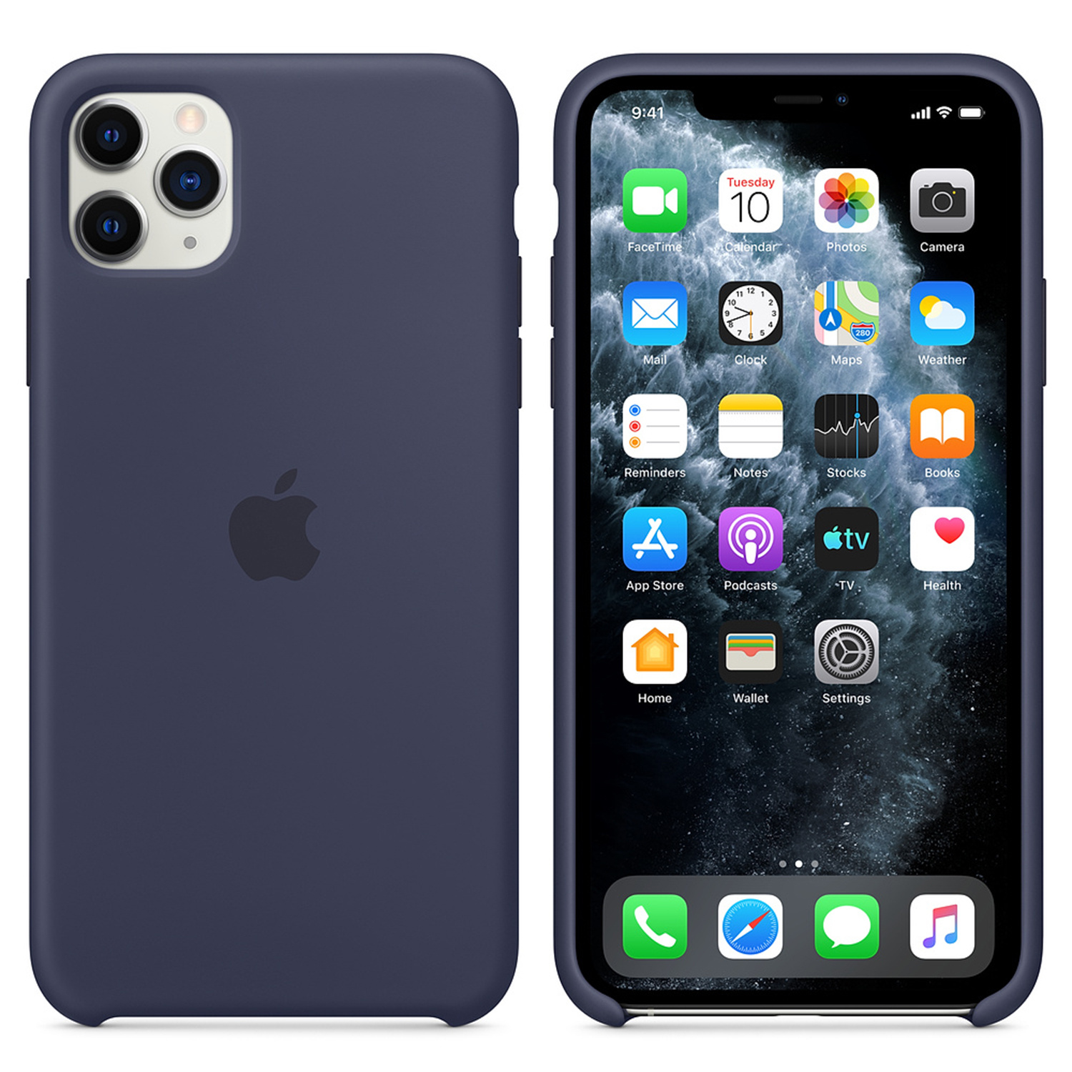 Silicone Backcover Apple iPhone 11 Pro Max - Midnight Blue - Afbeelding 3