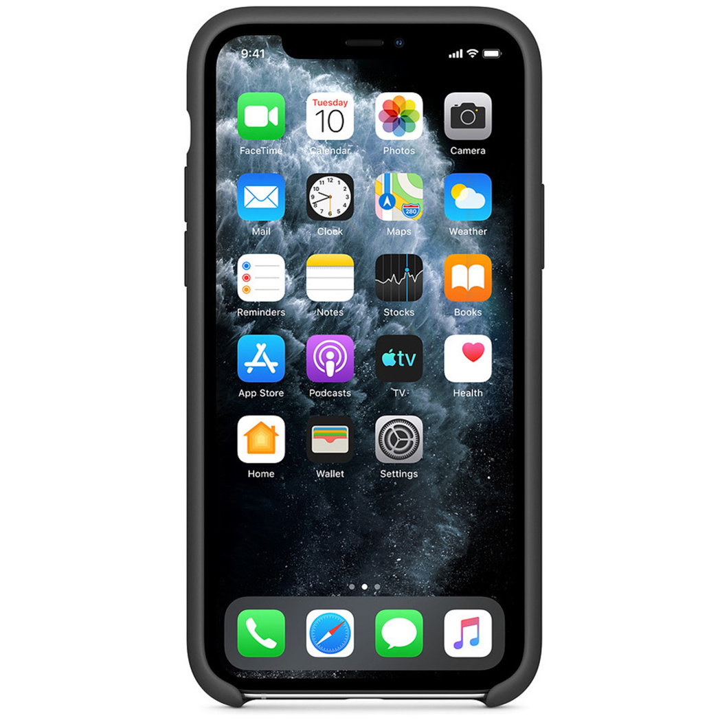 Silicone Backcover Apple iPhone 11 Pro Max - Black - Afbeelding 3