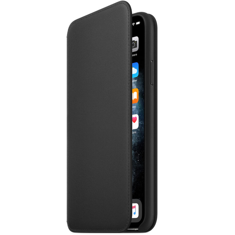 Leather Folio Bookcase Apple iPhone 11 Pro Max - Black - Afbeelding 4