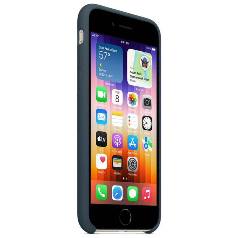Silicone Backcover Apple iPhone SE (2022 / 2020) / 8 / 7 - Abyss Blue - Afbeelding 4