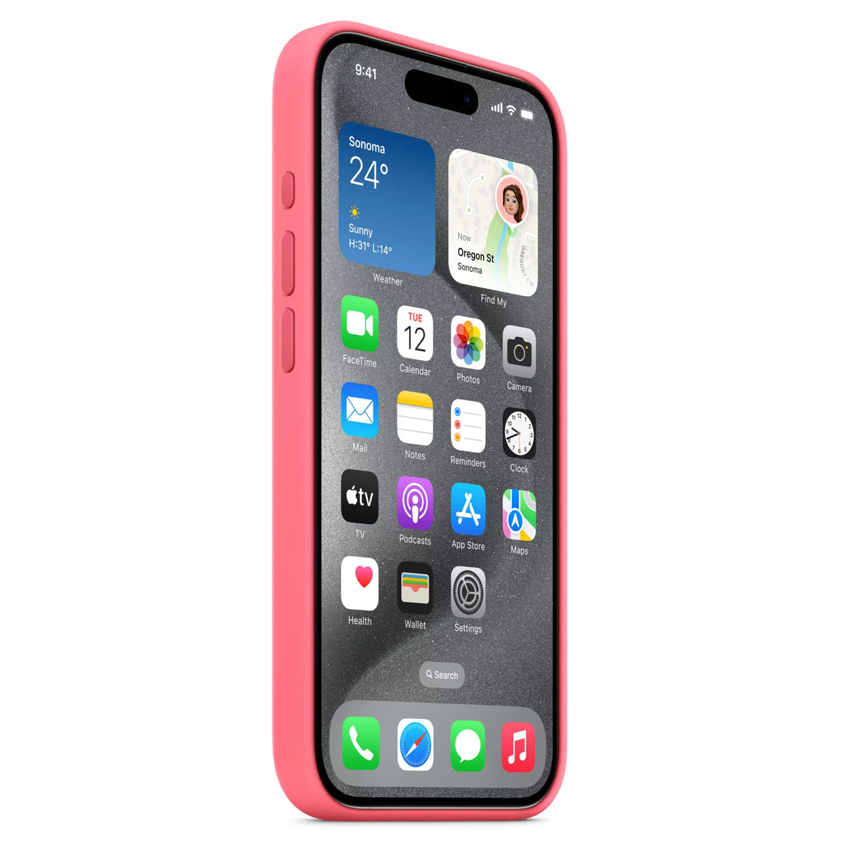 Silicone Backcover MagSafe Apple iPhone 15 Pro - Roze - Afbeelding 2