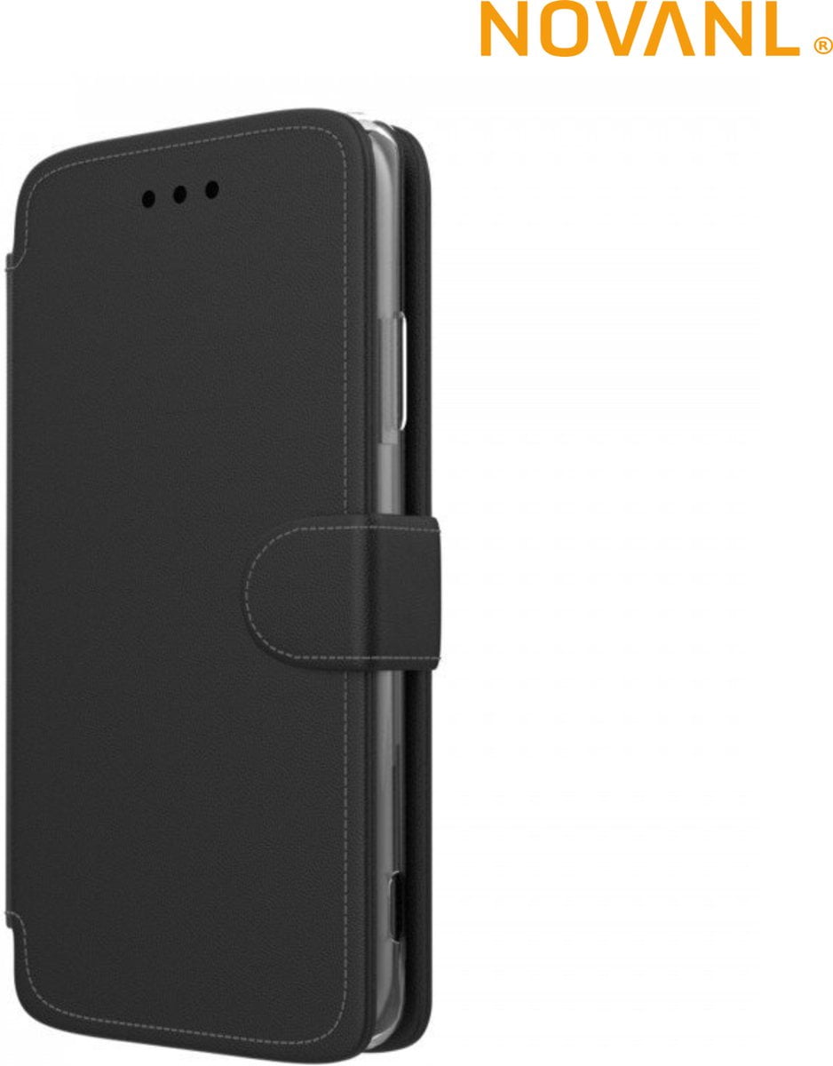 BookCase NovaNL Geschikt voor iPhone X / iPhone XS met pasjes houder – zwart