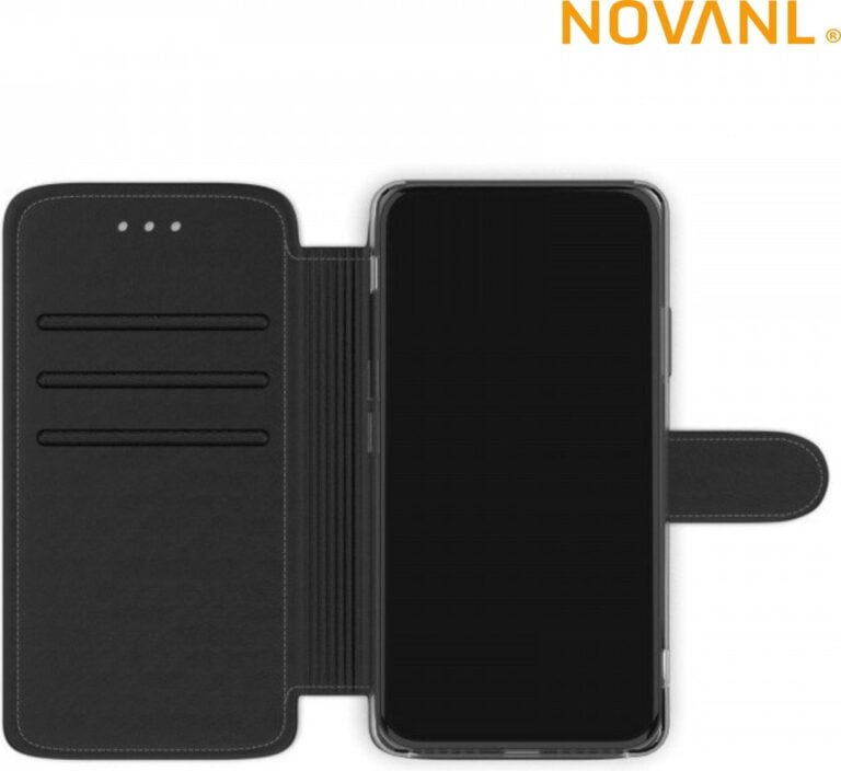 BookCase NovaNL Geschikt voor iPhone X / iPhone XS met pasjes houder - zwart - Image 2