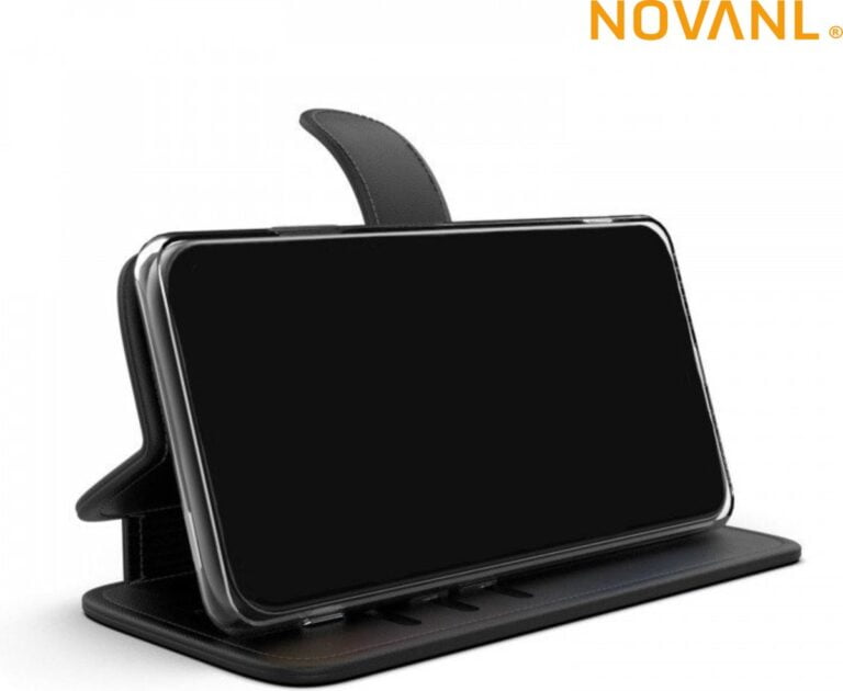 BookCase NovaNL Geschikt voor iPhone X / iPhone XS met pasjes houder - zwart - Image 4