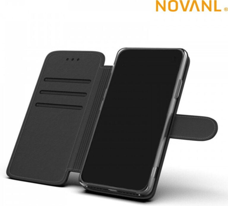 BookCase NovaNL Geschikt voor iPhone X / iPhone XS met pasjes houder - zwart - Image 3