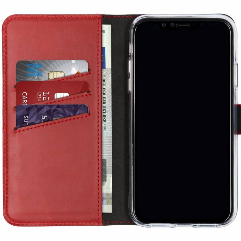 Selencia Echt Lederen Bookcase Apple iPhone Xr - Rood