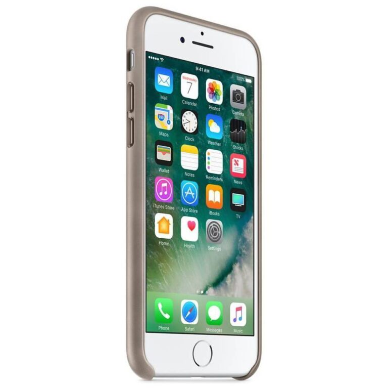 Leather Backcover Apple iPhone SE (2022 / 2020) / 8 / 7 - Taupe - Afbeelding 2