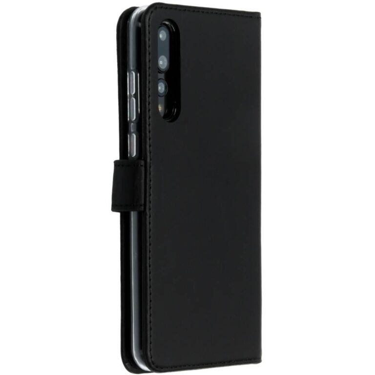 Selencia Echt Lederen Bookcase Huawei P20 Pro - Zwart - Afbeelding 2