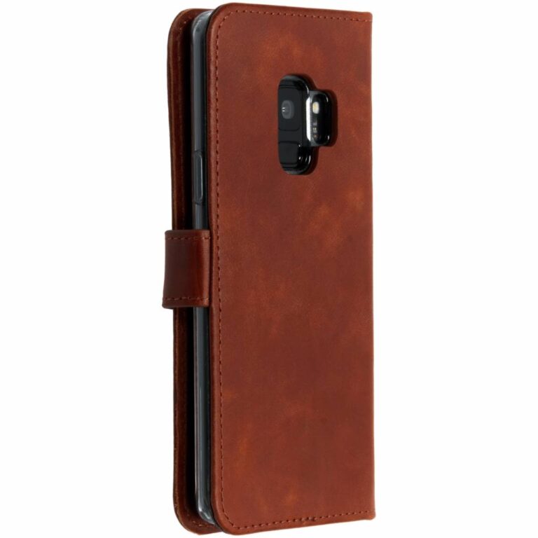 Selencia Echt Lederen Bookcase Samsung Galaxy S9 - Lichtbruin - Afbeelding 3