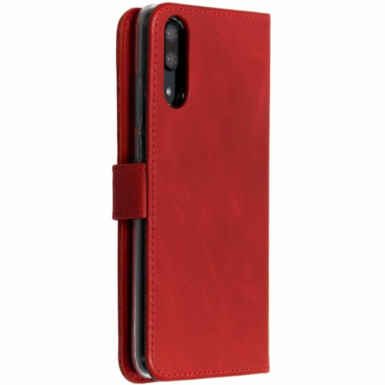 Selencia Echt Lederen Bookcase Huawei P20 - Rood - Afbeelding 2