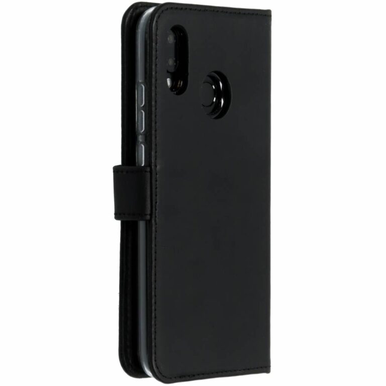 Selencia Echt Lederen Bookcase Huawei P20 Lite - Zwart - Afbeelding 3