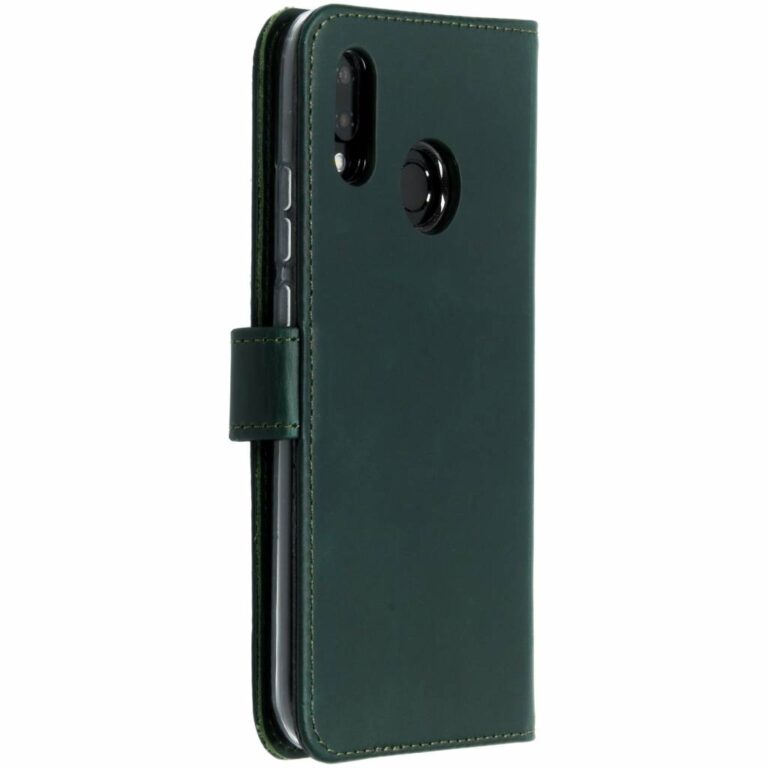 Selencia Echt Lederen Bookcase Huawei P20 Lite - Groen - Afbeelding 3