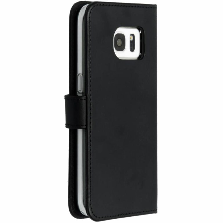 Selencia Echt Lederen Bookcase Samsung Galaxy S7 - Zwart - Afbeelding 3
