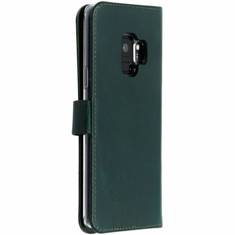 Selencia Echt Lederen Bookcase Samsung Galaxy S9 - Groen - Afbeelding 3