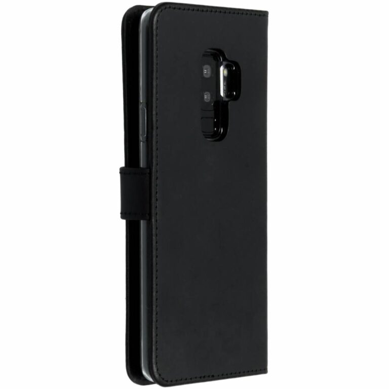 Selencia Echt Lederen Bookcase Samsung Galaxy S9 Plus - Zwart - Afbeelding 2