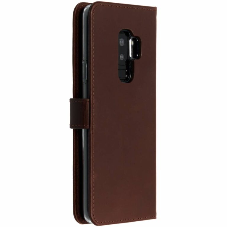 Selencia Echt Lederen Bookcase Samsung Galaxy S9 Plus - Bruin - Afbeelding 2