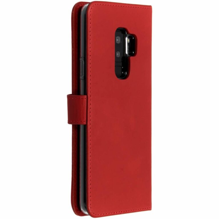 Selencia Echt Lederen Bookcase Samsung Galaxy S9 Plus - Rood - Afbeelding 2