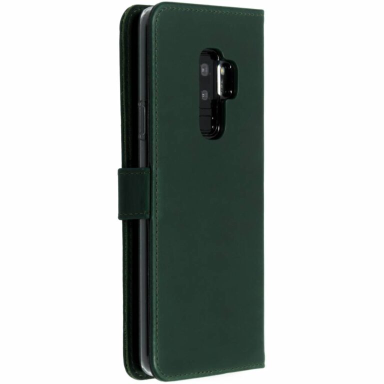 Selencia Echt Lederen Bookcase Samsung Galaxy S9 Plus - Groen - Afbeelding 2