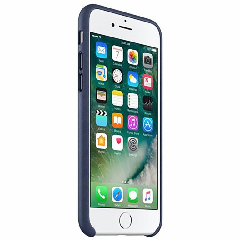 Leather Backcover Apple iPhone SE (2022 / 2020) / 8 / 7 - Midnight Blue - Afbeelding 2
