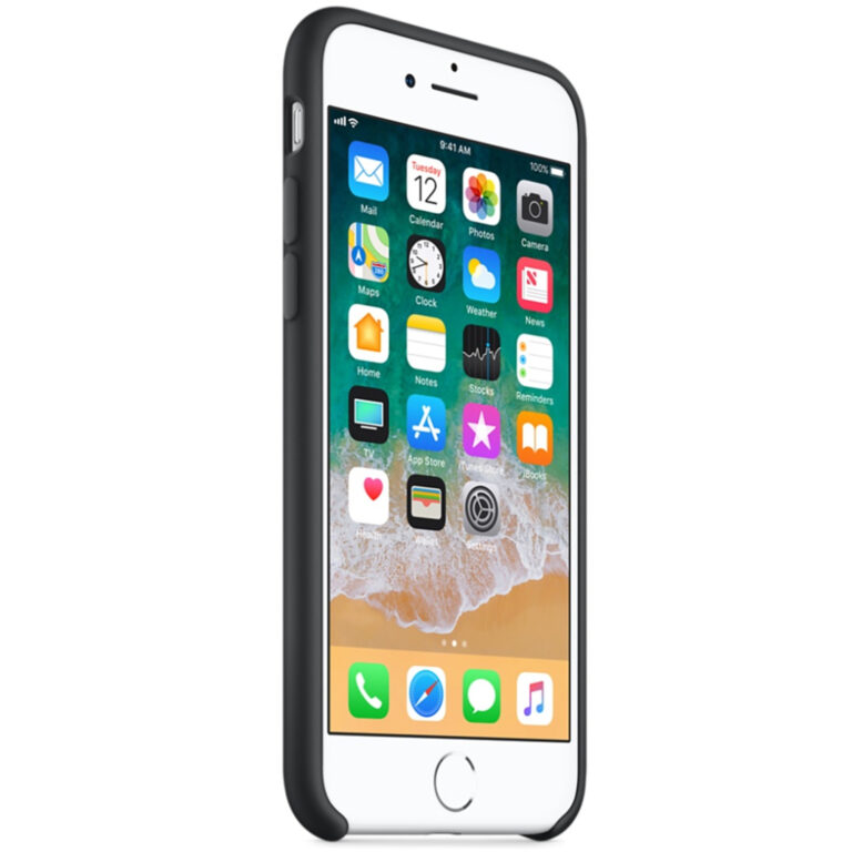 Silicone Backcover Apple iPhone SE (2022 / 2020) / 8 / 7 - Black - Afbeelding 3