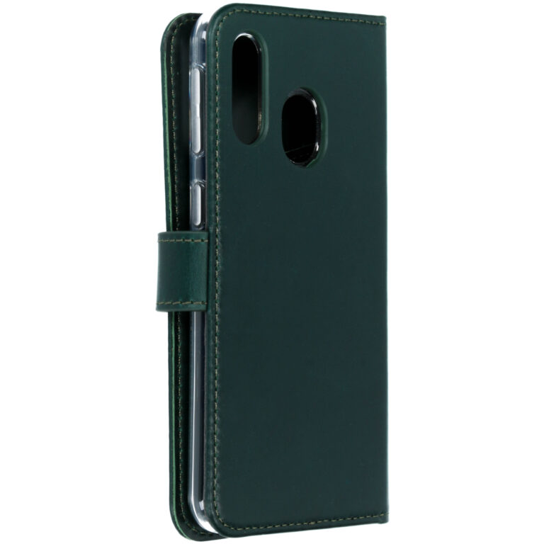 Selencia Echt Lederen Bookcase Samsung Galaxy A40 - Groen - Afbeelding 2