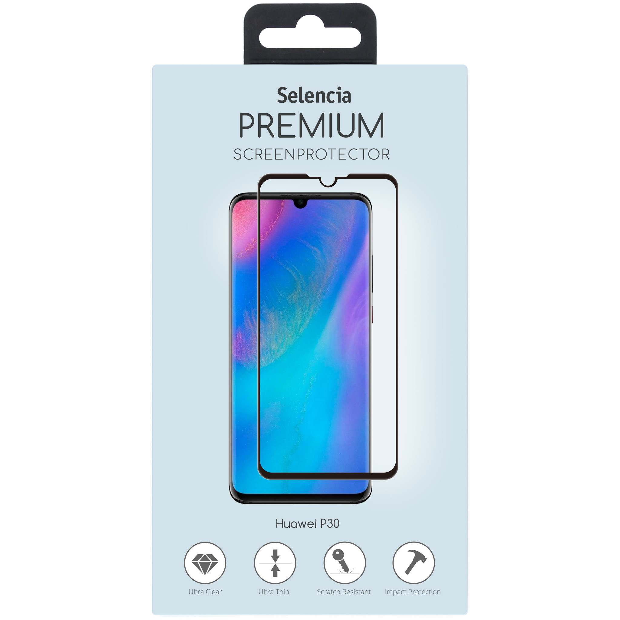Selencia Gehard Glas Premium Screenprotector Huawei P30 – Zwart