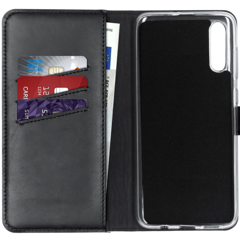 Selencia Echt Lederen Bookcase Samsung Galaxy A70 - Zwart - Afbeelding 3