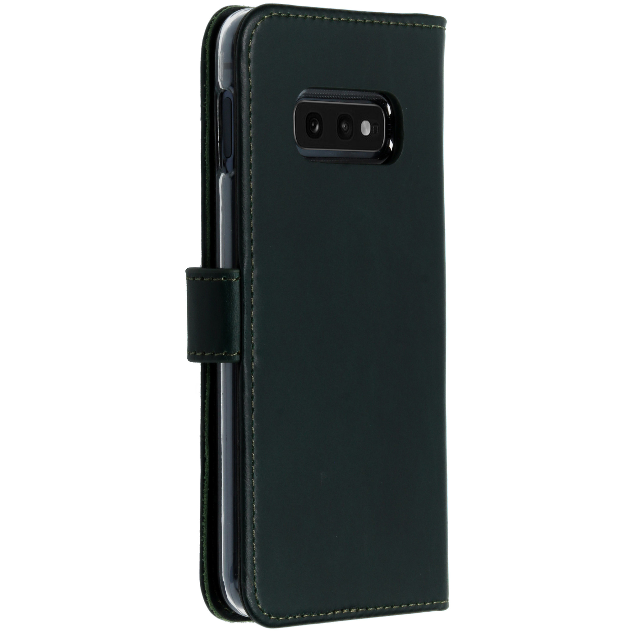 Selencia Echt Leren Bookcase Samsung Galaxy S10e - Groen - Afbeelding 3