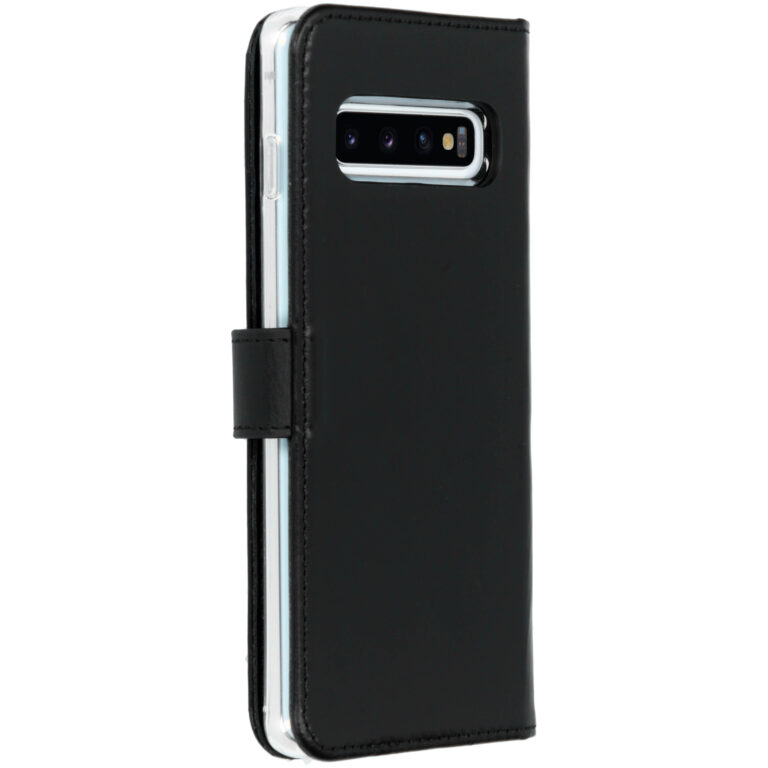 Selencia Echt Lederen Bookcase Samsung Galaxy S10 - Zwart - Afbeelding 3