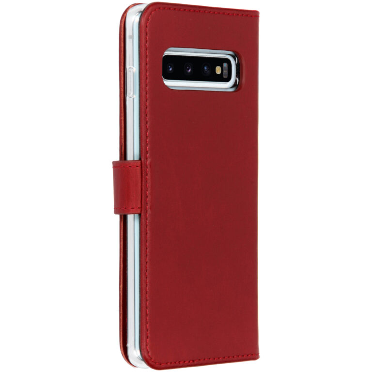 Selencia Echt Lederen Bookcase Samsung Galaxy S10 - Rood - Afbeelding 3