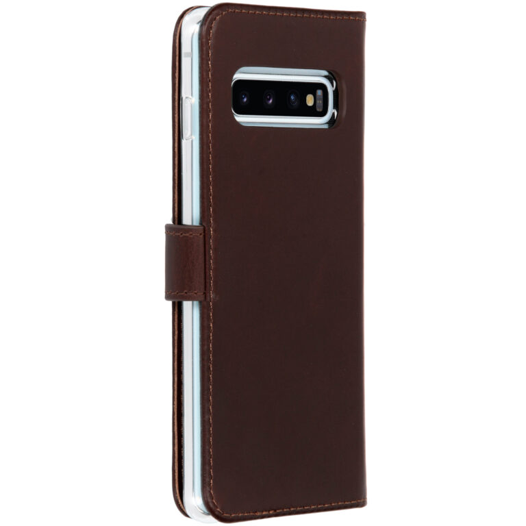 Selencia Echt Lederen Bookcase Samsung Galaxy S10 - Bruin - Afbeelding 3