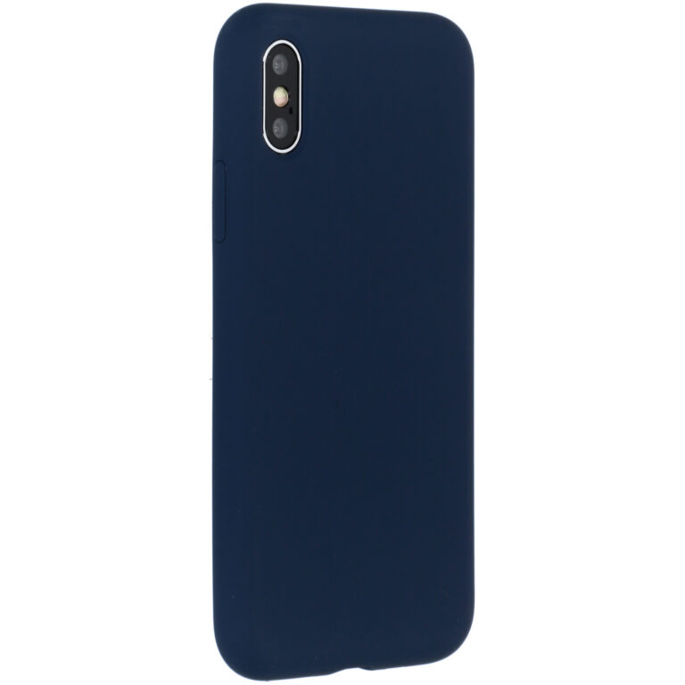 Accezz Liquid Silicone Backcover Apple iPhone Xs / X - Blauw - Afbeelding 2