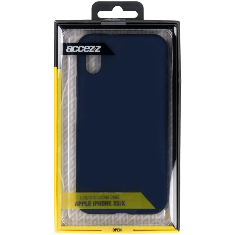 Accezz Liquid Silicone Backcover Apple iPhone Xs / X - Blauw - Afbeelding 6
