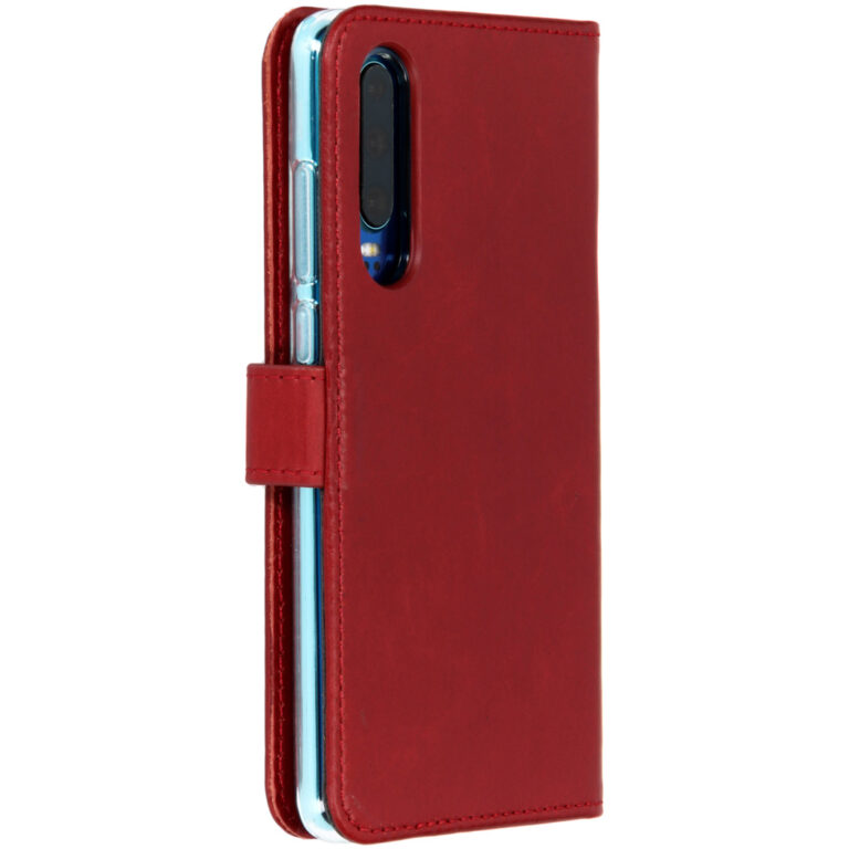 Selencia Echt Lederen Bookcase Huawei P30 - Rood - Afbeelding 3