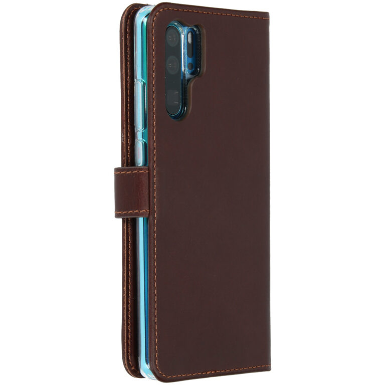 Selencia Echt Lederen Bookcase Huawei P30 Pro - Bruin - Afbeelding 3