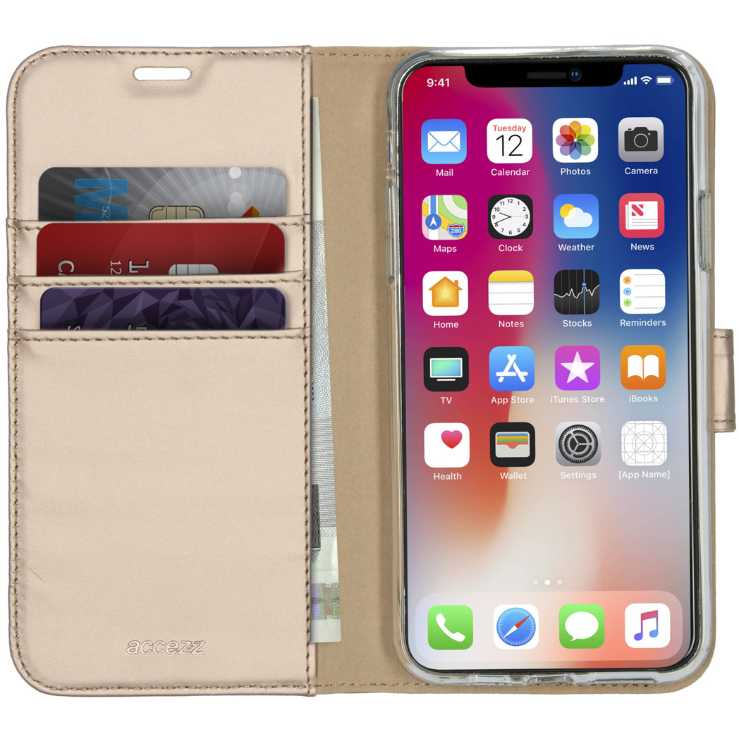 Accezz Wallet Softcase Bookcase Apple iPhone 11 Pro Max - Goud - Afbeelding 3