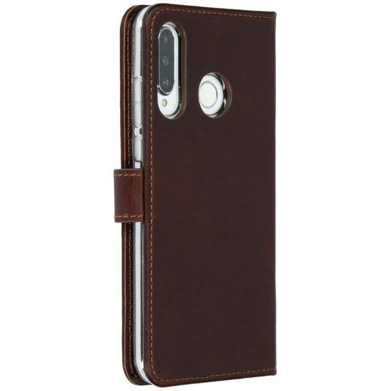 Selencia Echt Lederen Bookcase Huawei P30 Lite - Bruin - Afbeelding 3