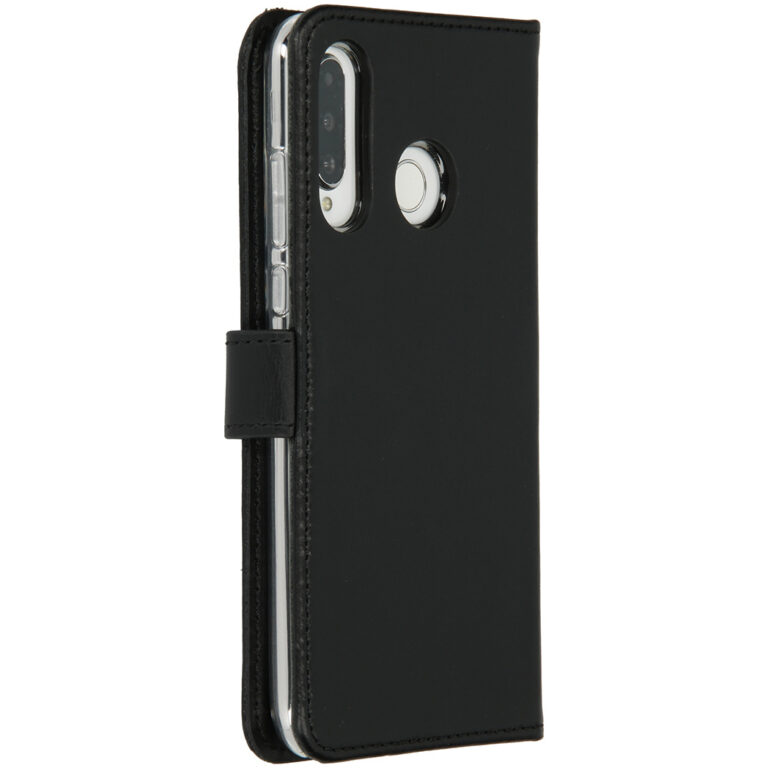 Selencia Echt Lederen Bookcase Huawei P30 Lite - Zwart - Afbeelding 3