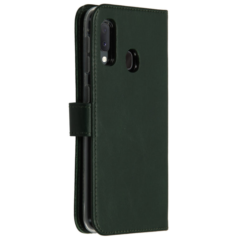 Selencia Echt Lederen Bookcase Samsung Galaxy A20e - Groen - Afbeelding 3