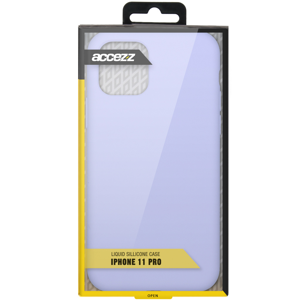 Accezz Liquid Silicone Backcover Apple iPhone 11 Pro - Paars - Afbeelding 4