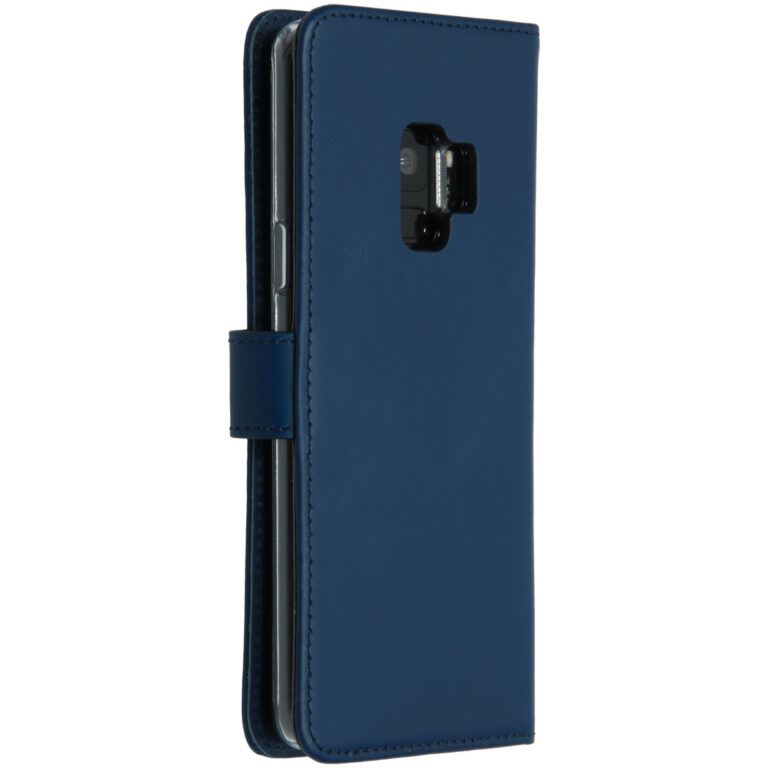 Selencia Echt Lederen Bookcase Samsung Galaxy S9 - Blauw - Afbeelding 3
